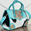White & Turquoise Checkered