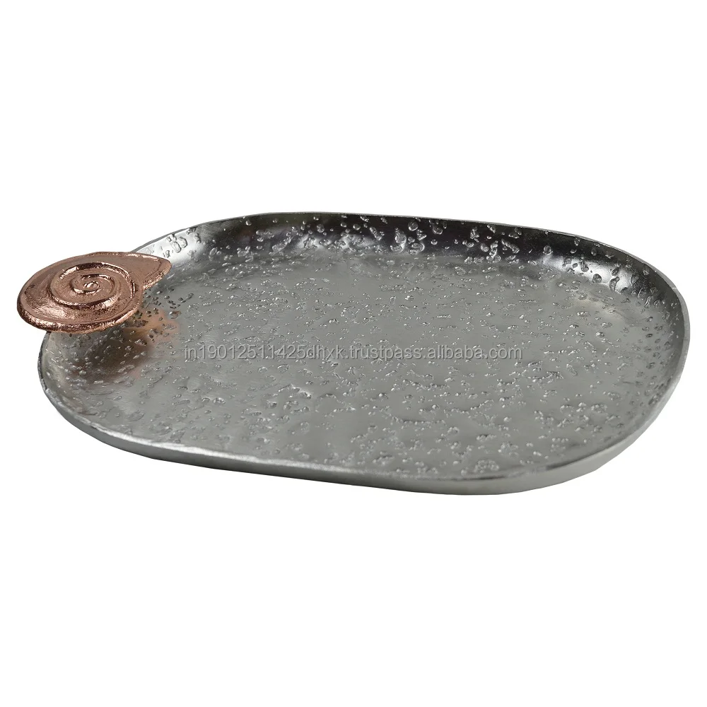 Metal Combo Decorative Tray Best For Food Drink Serving Tray Multiple Metal Silver Finishing