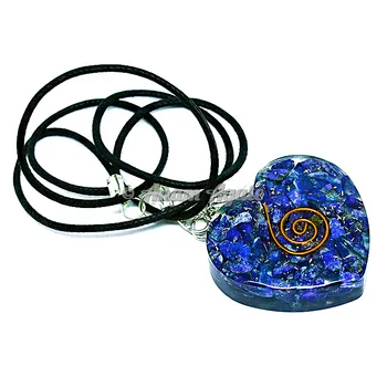 Lapis Lazuli Orgonite Heart Pendant EMF Protection | Supplier of Orgone pendant in Bulk | Customized Pendants