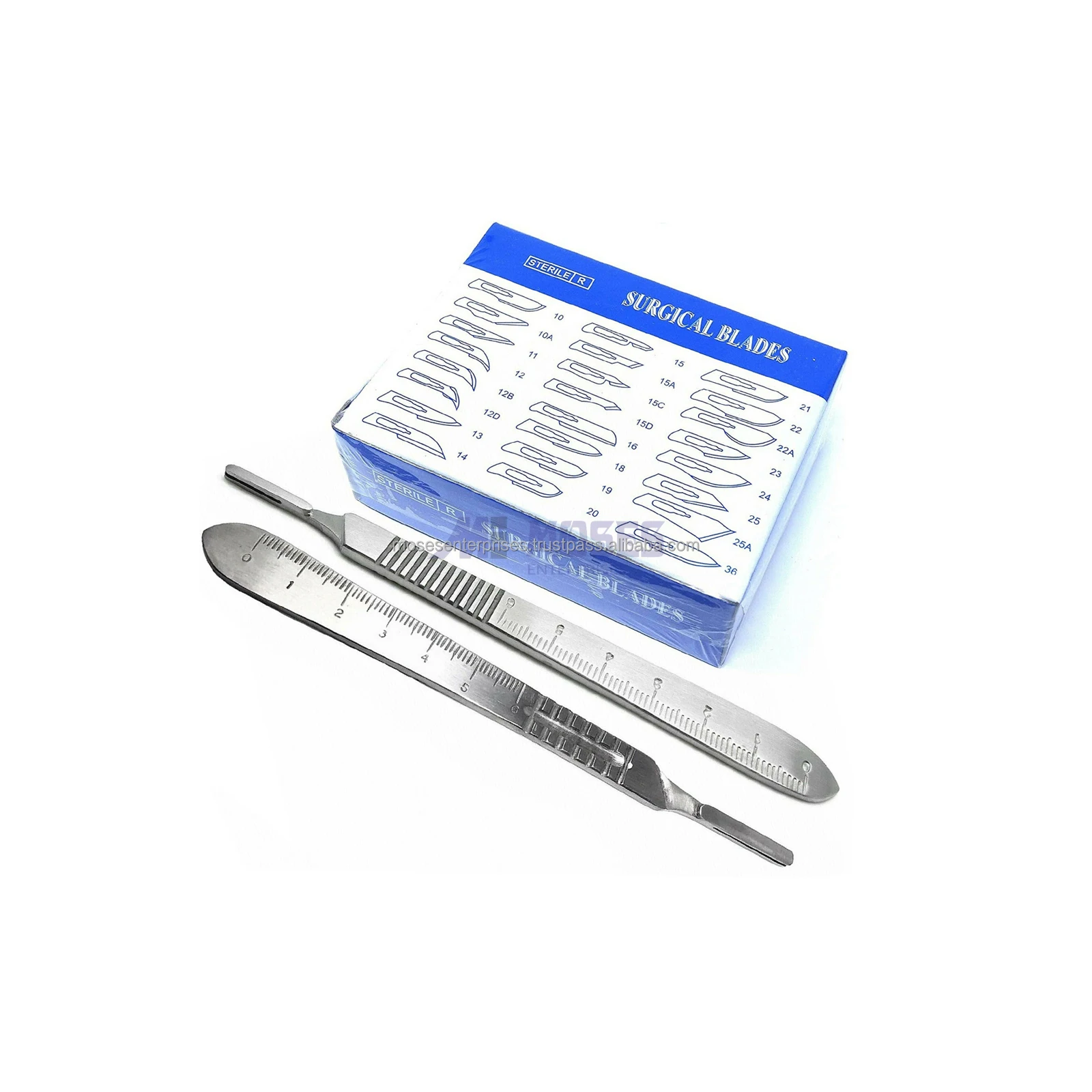 100 Pieces Scalpel Box Sterile Surgical Blades With Free Scalpel Bp ...