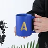 custom alphabet blue ceramic Mug (A)