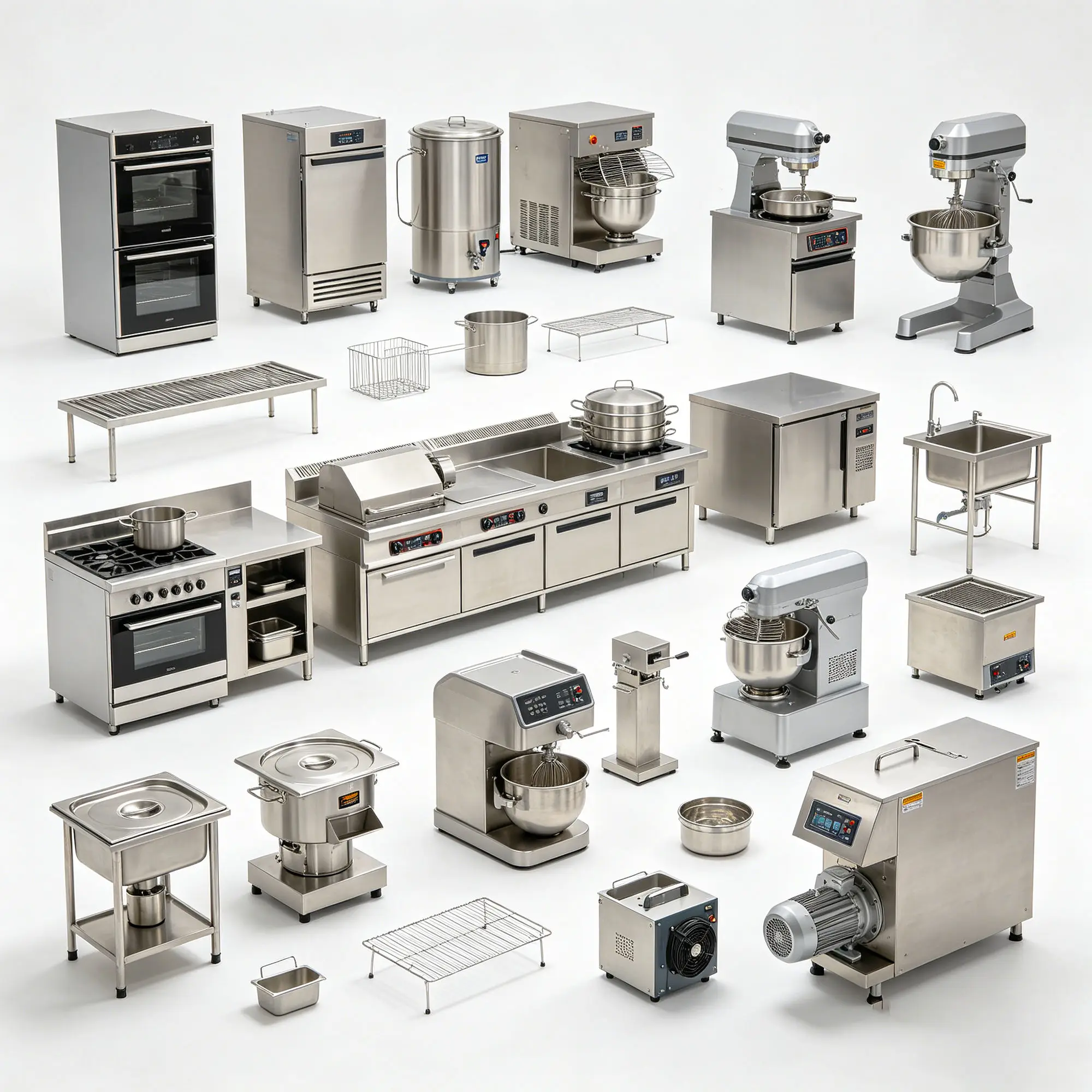 Dezoton Stainless Steel Commercial Kitchen Equipment Set Ideal for Fast Food Restaurant Industrial Kitchen and Catering