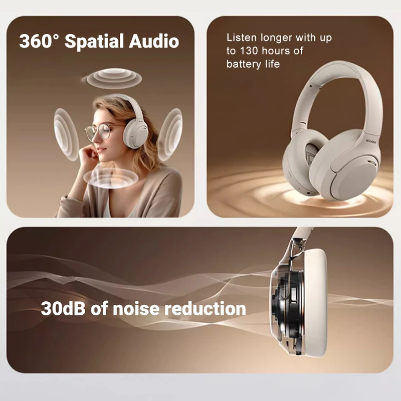 Over Ear Headphones Comfortable Headphones With Mic For Long Hours