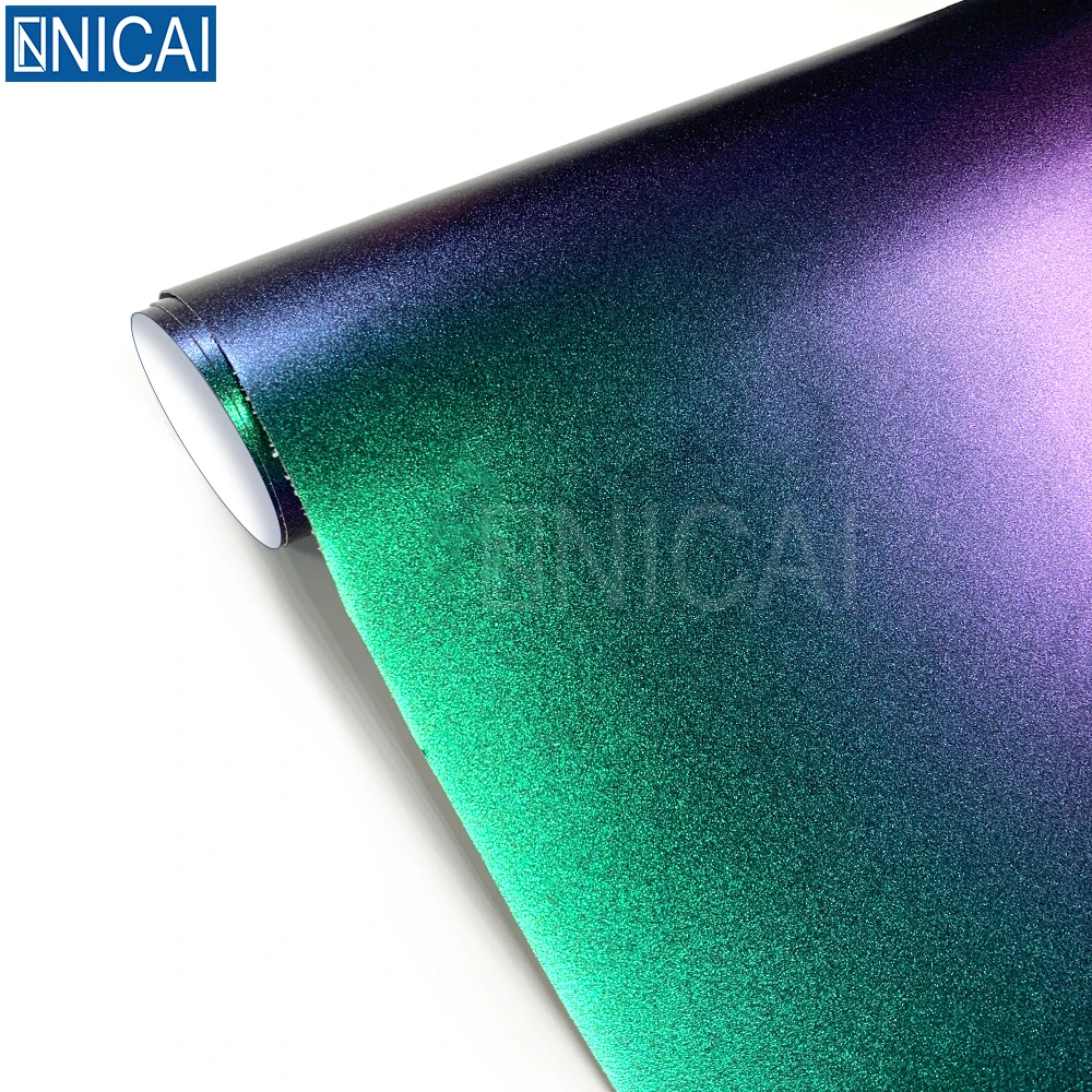 NICAI Автомобильная виниловая фабричная пленка-Хамелеон Алмазная Глянцевая фиолетовая на синюю пленка для автомобиля матовая пленка-хамелеон с изменением цвета