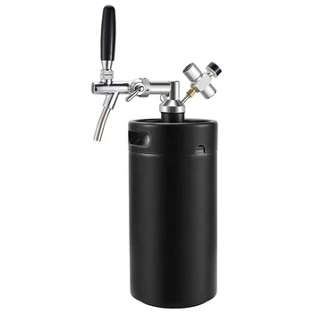 5l Mini Keg Pressurized Growler For Craft Dispenser System Adjustable Draft Beer Faucet With Mini Co2 Regulator Kit