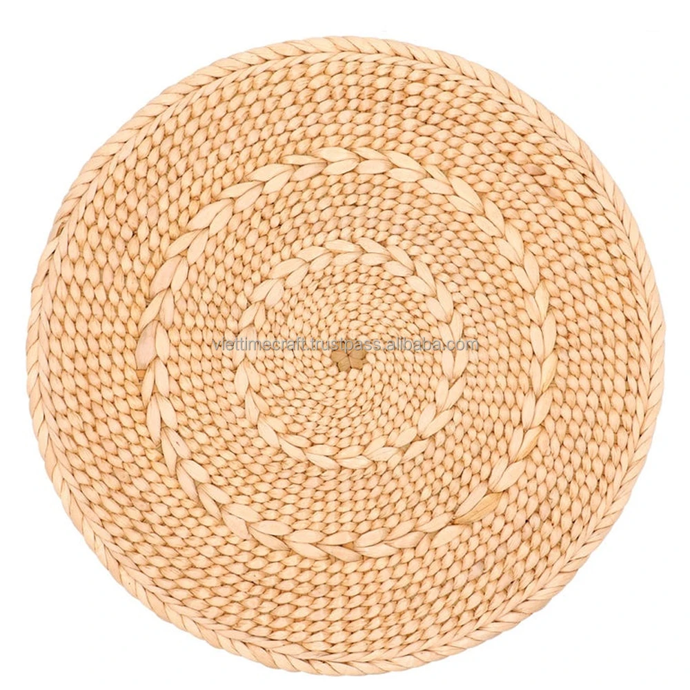 Trending 2022 Natural Wicker Water Hyacinth Placemats And Coasters Set