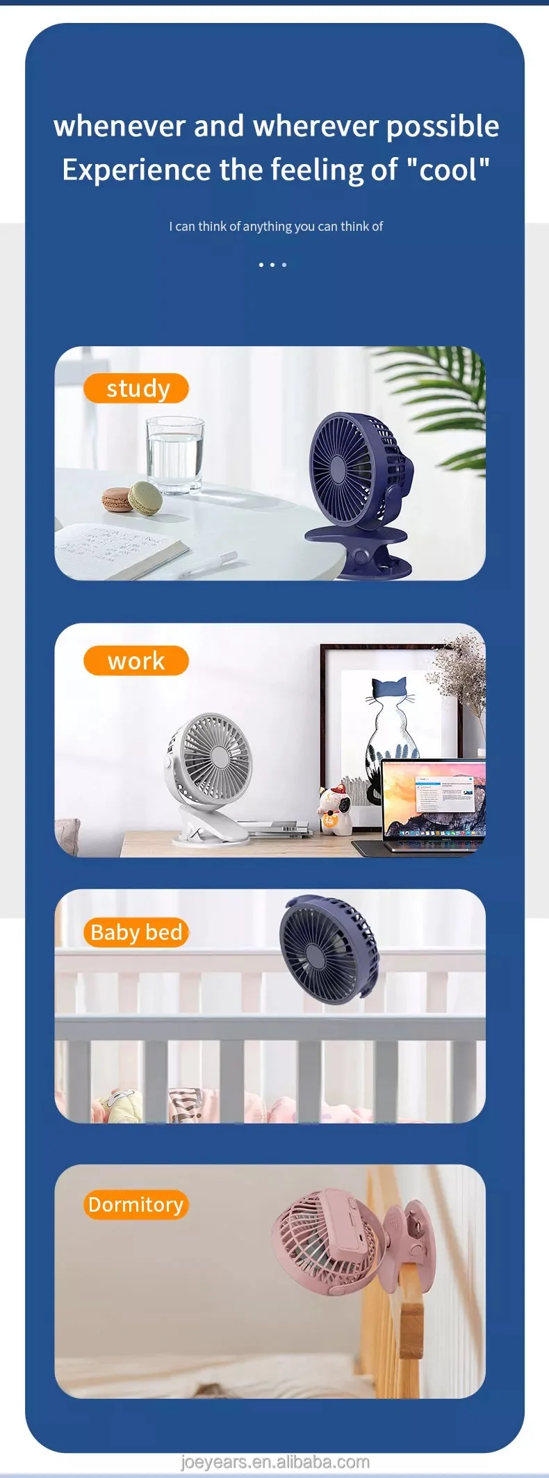 Newest Mini Desktop Fan, Portable, USB, 1200mAh, Cordless - detail 30