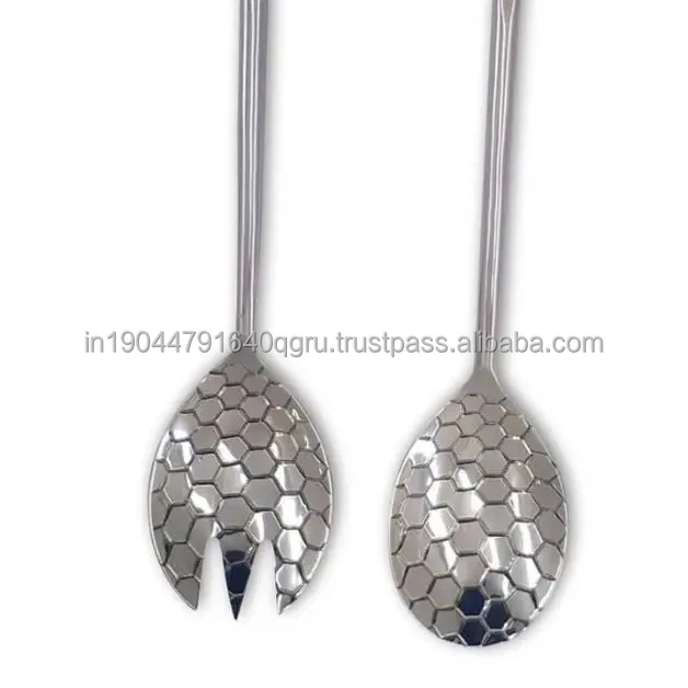 Новейшая высококачественная металлическая расческа для меда сервировочная ложка и вилка 18/10