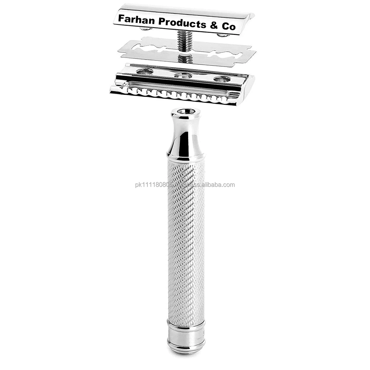 Shaivng Safety Razor With Silver Long Handle Double Edge Safety Razor