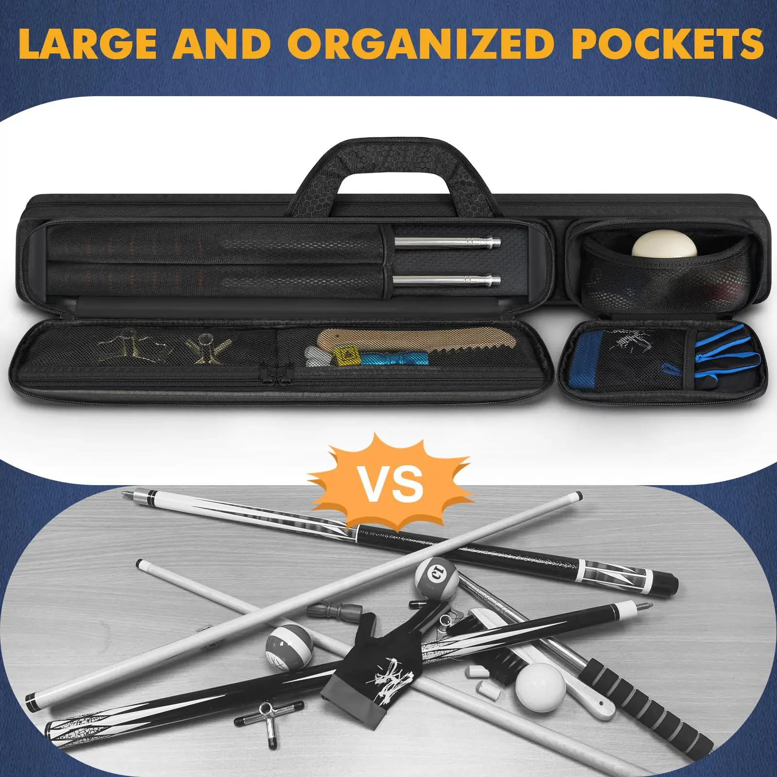 Portable Lightweight Professional Snooker & Billiard Cue Stick Case Multi-Functional Sports Storage Pool Cue Bag - Image 4