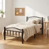 Letto Singolo in Metallo Nero con Design Ondulato
