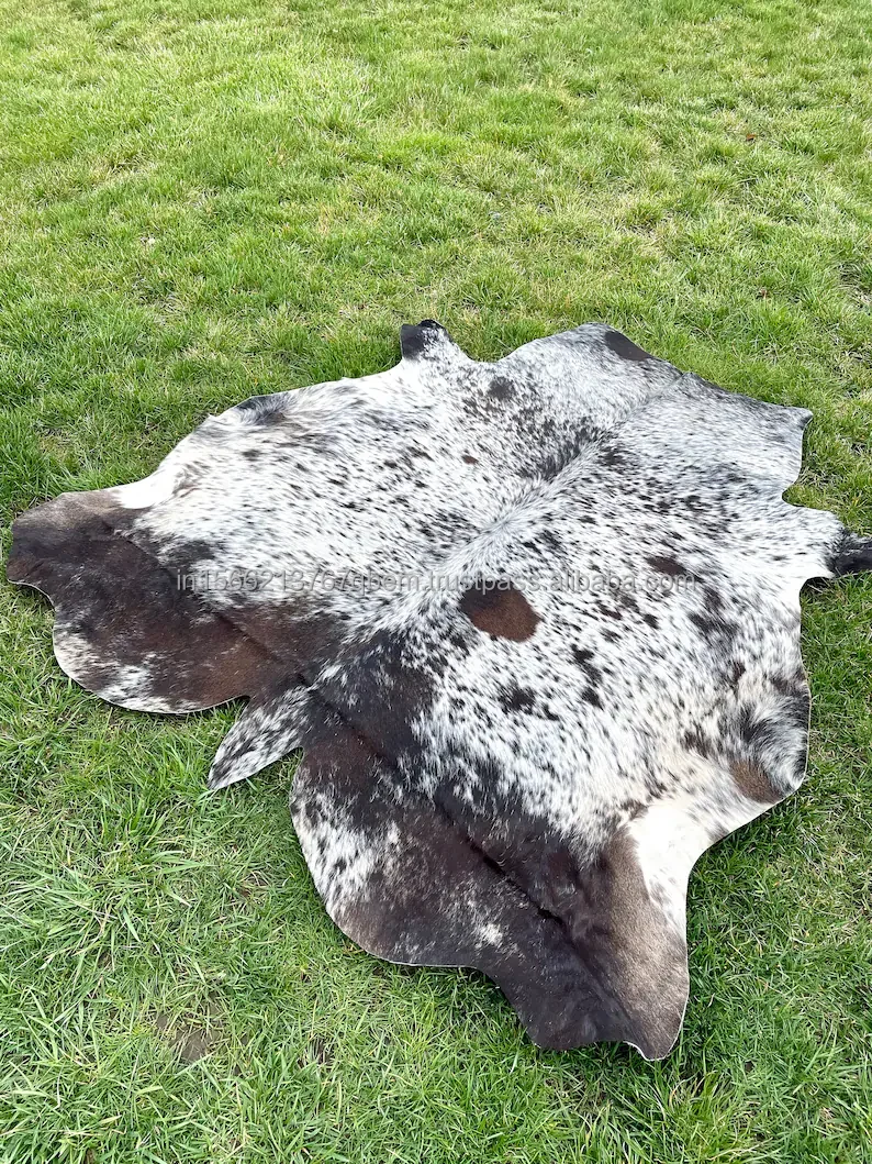 Akibaba Rug Genuine Tricolor Brindle Cowhide Rug, Speckled Brazilian Cow Hide Rug ...