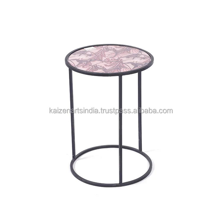 Wholesale Price Modern Design Indian Handmade Metal Legs Wooden Top