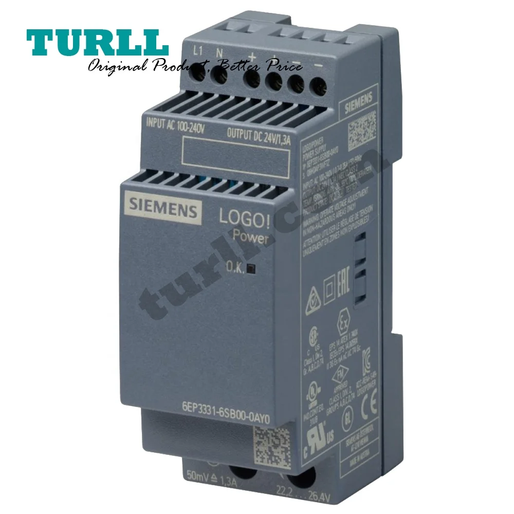 Siemens Logo!power 24 V/1.3 A Stabilized Power Supply Input:100-240 V ...