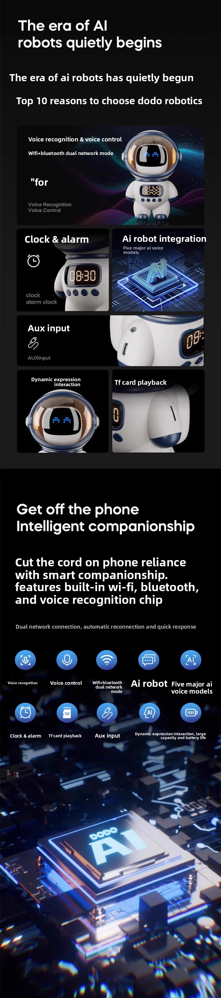 Deepholo AI Intelligent Educational Robot Toy Desktop Metal Bean Bag Deepseek Kids' Voice Dialogue Companion Interactive Chat