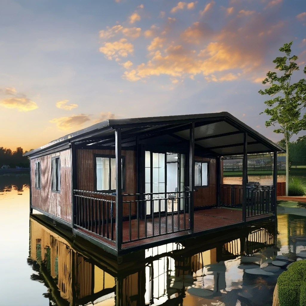 Prefabricated Portable Container Home Grade 8 Earthquake 10 Wind Resistance Steel Frame Construction Tiny Home (19x20ft)