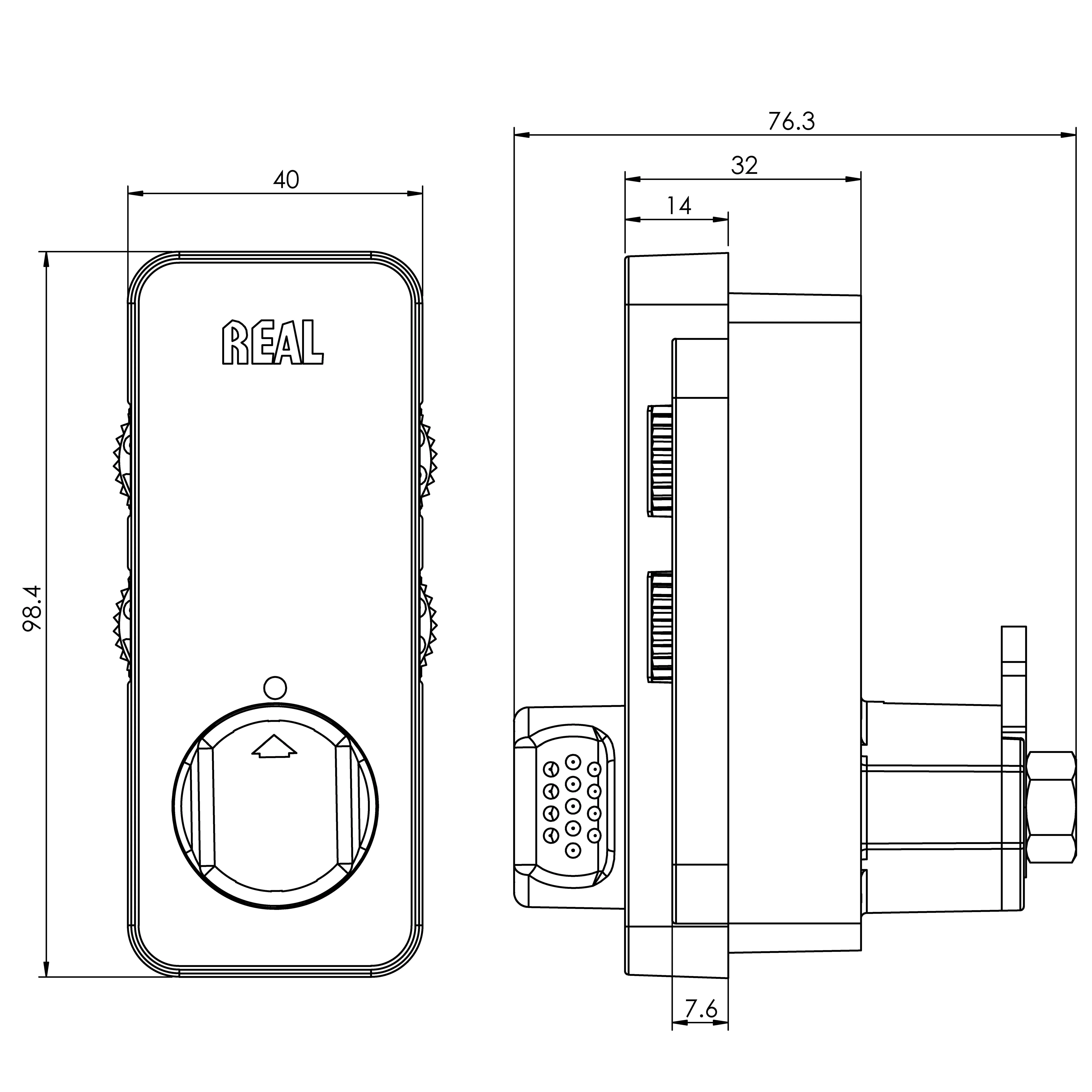 REAL RL-9046-B 4-Digit Lock for Cabinets, Locker / Keyless Combination Lock for Gym, School, Fitness, Spa, Hotel, Shopping Mall