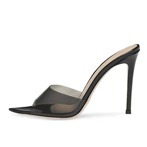 2022 Ladies Large Size Transparent High Heels Sandal Height Increasing Outdoor Summer Heel Slippers