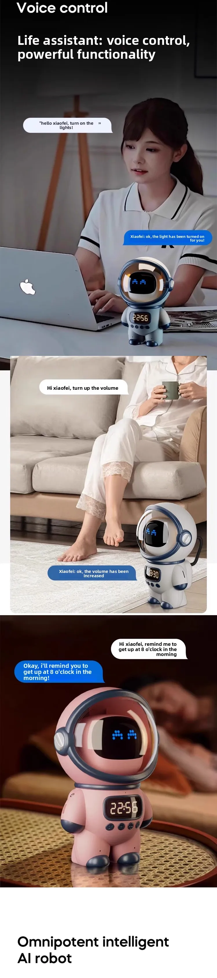Deepholo AI Intelligent Educational Robot Toy Desktop Metal Bean Bag Deepseek Kids' Voice Dialogue Companion Interactive Chat