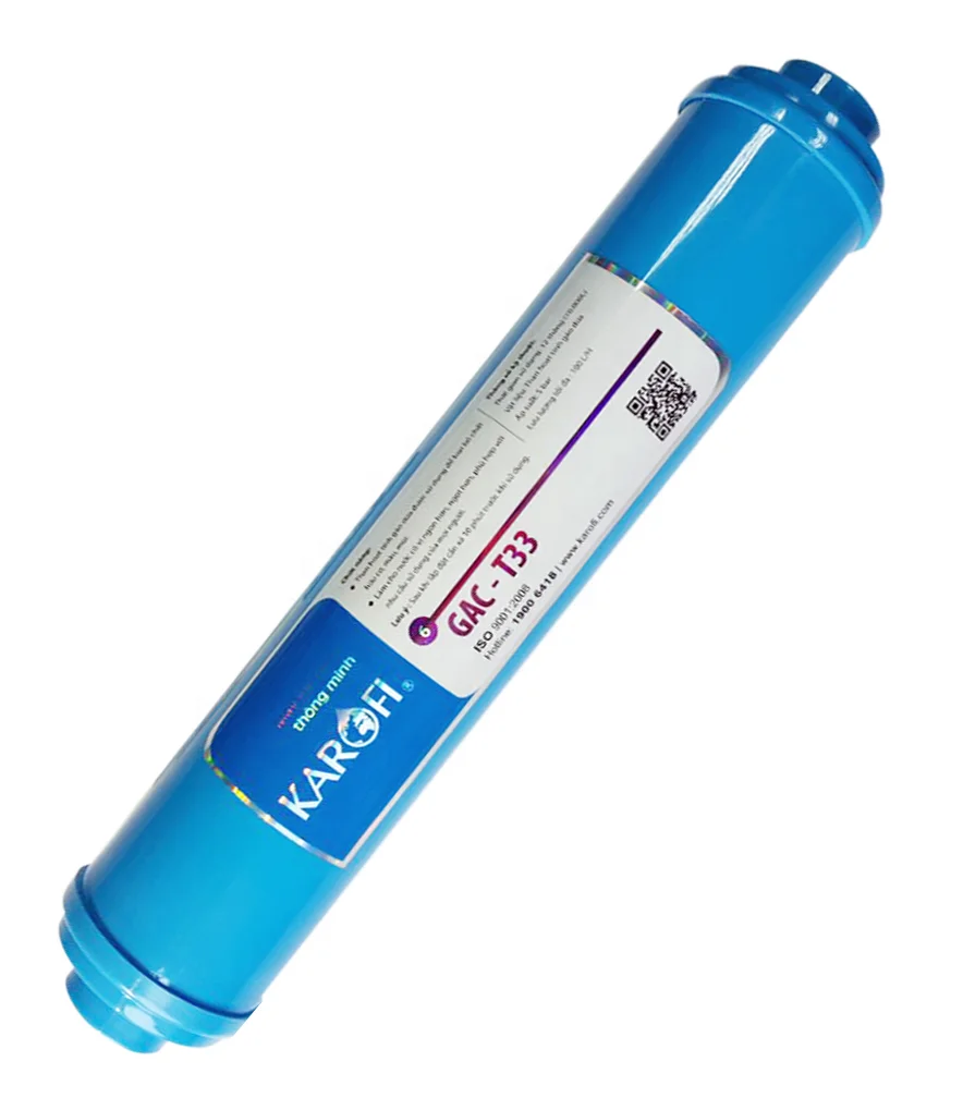KAROFI Water Filter Part Filtration System Portable T33 Post- Carbon 11" Filter Cartridge Coconut Activated Carbon