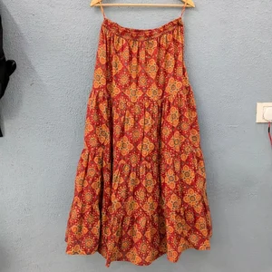 Hand Block Print Cotton Skirt Ethnic Wear Women Long Maxi Skirt Summer Dress Floral Print Cotton Long Skirt