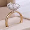 Bague en or massif 18 carats + diamant de laboratoire