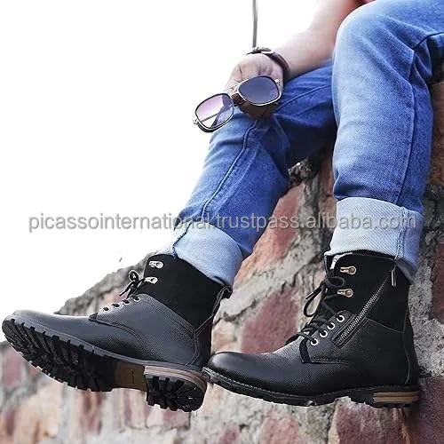 2024 New Arrival Premium Quality Best Selling Wholesale Luxury OEM Men's Genuine Leather Boots/ Shoes for Casual Wear