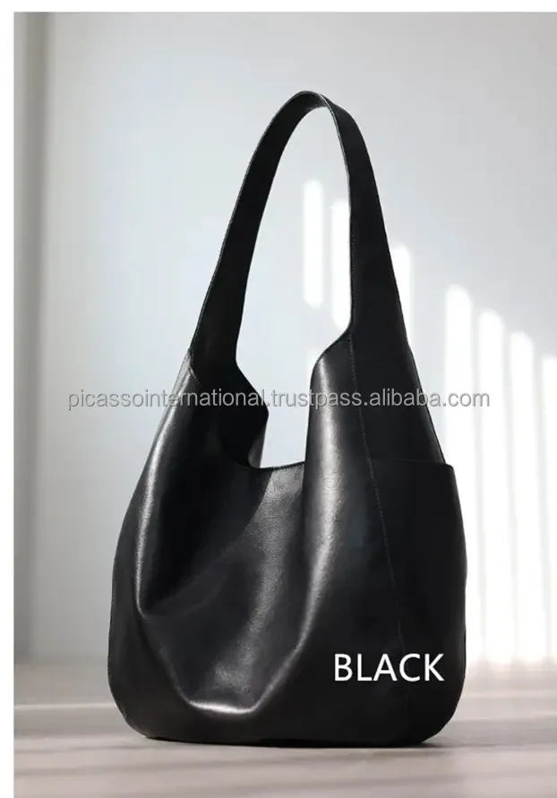 Button Closure Cotton Lining Anniversary Gift Cowhide Leather Tote Handbag Fashion Shoulder Bag for Women's Daily Use