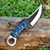 Stainless Steel & Blue Wood