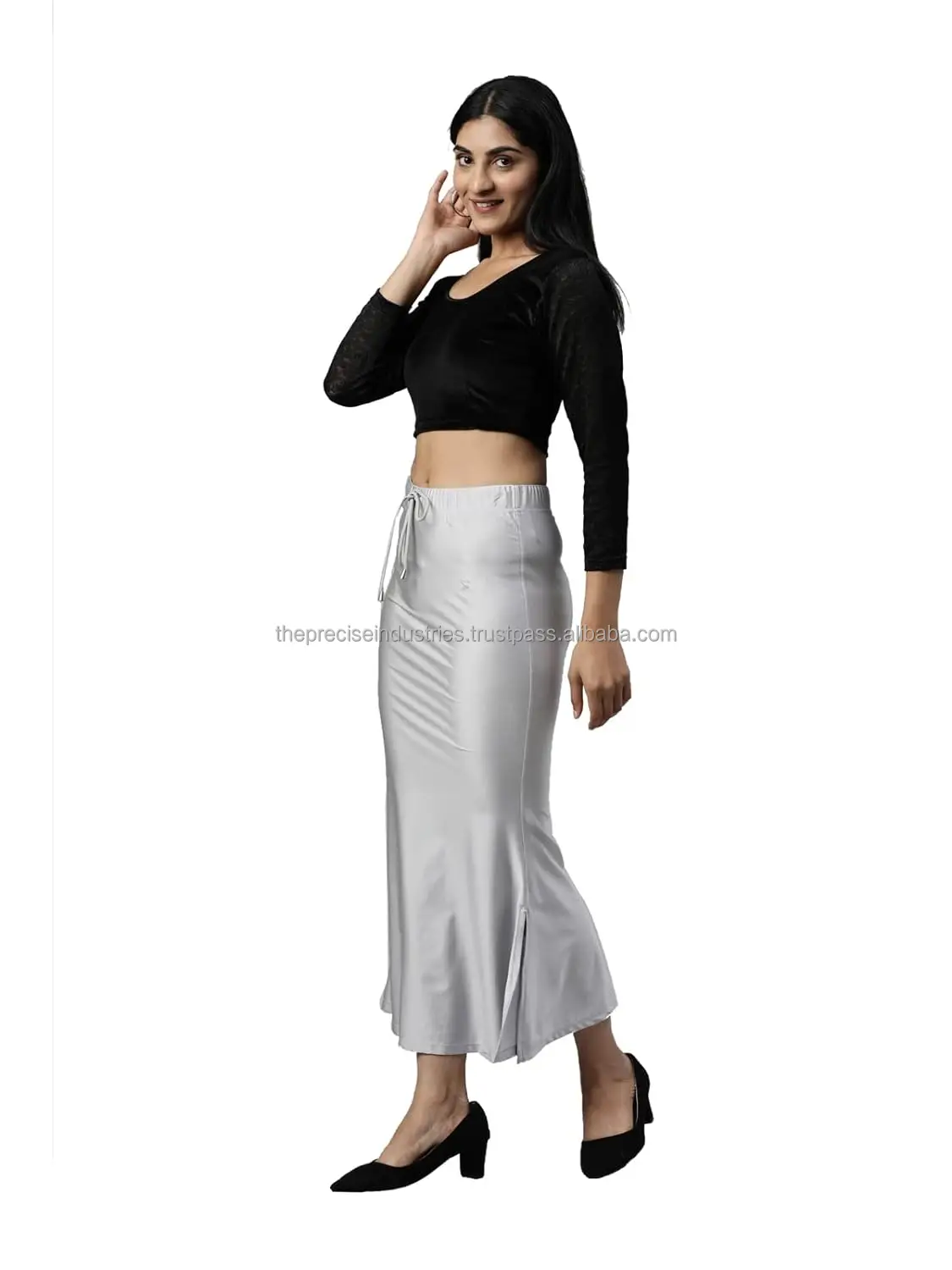 Jaanvi Fashion Lycra Saree Shapewear – Figurbetonendes Unterkleid Mit Tunnelzug