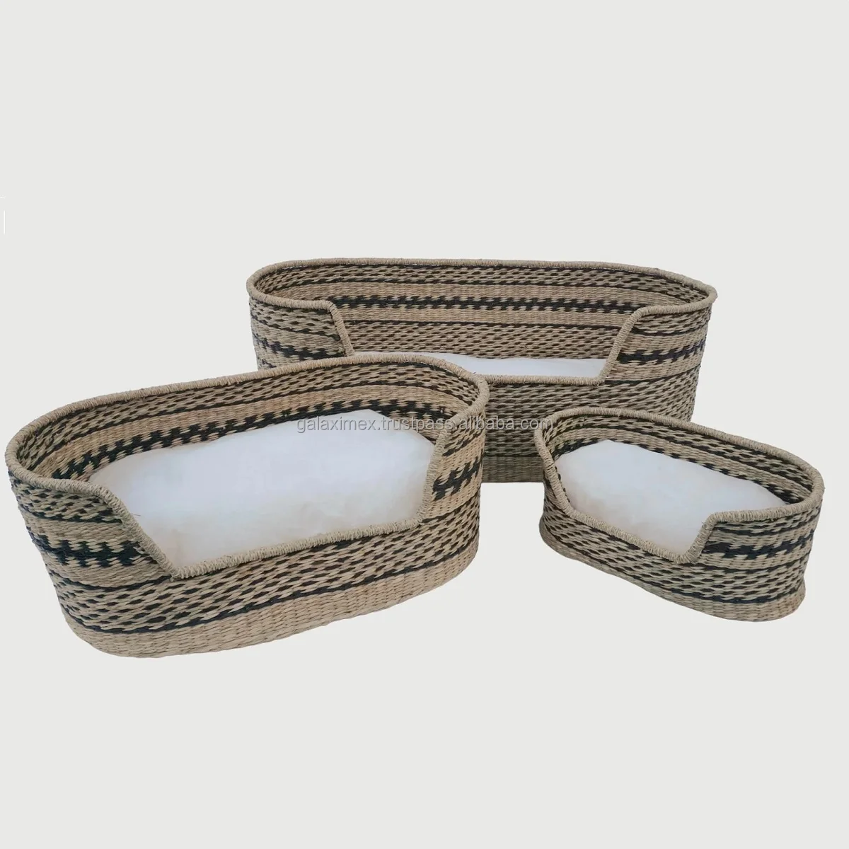 Best Selling Seagrass Pet Baskets For Pet Accessories Handwoven Wicker Seagrass Weaving Cat Bed