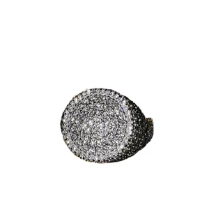 Custom Design 925 Sterling Silver Iced Unisex Moissanite Hip Hop Ring D VVS Quality GRA Certificate Rose/Yellow/White Gold