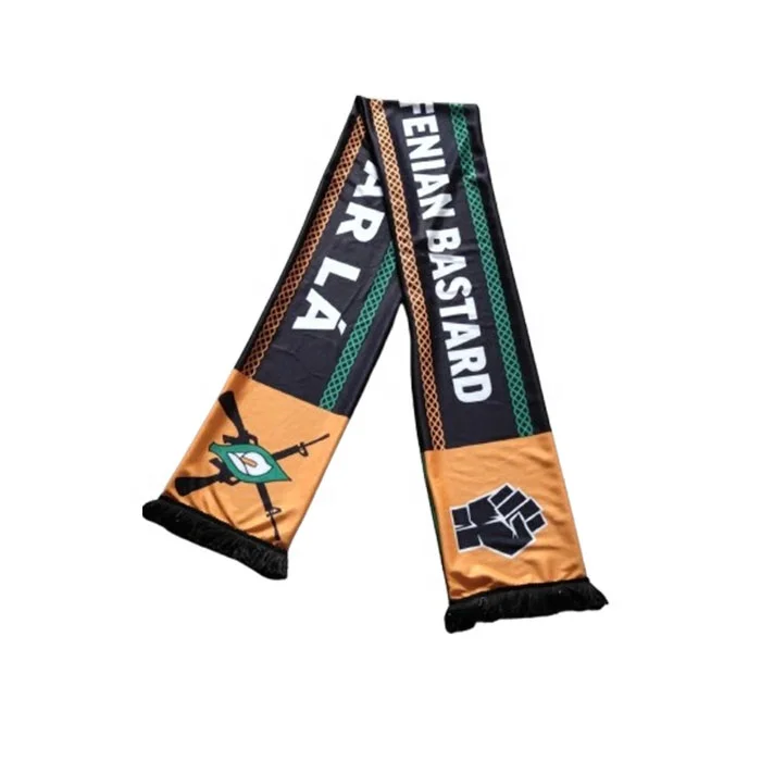 Cheap Sporting Events Supporter Polyester  Spandex Sublimation Printing Football Any Design Scarf Scarves with Logo Printed