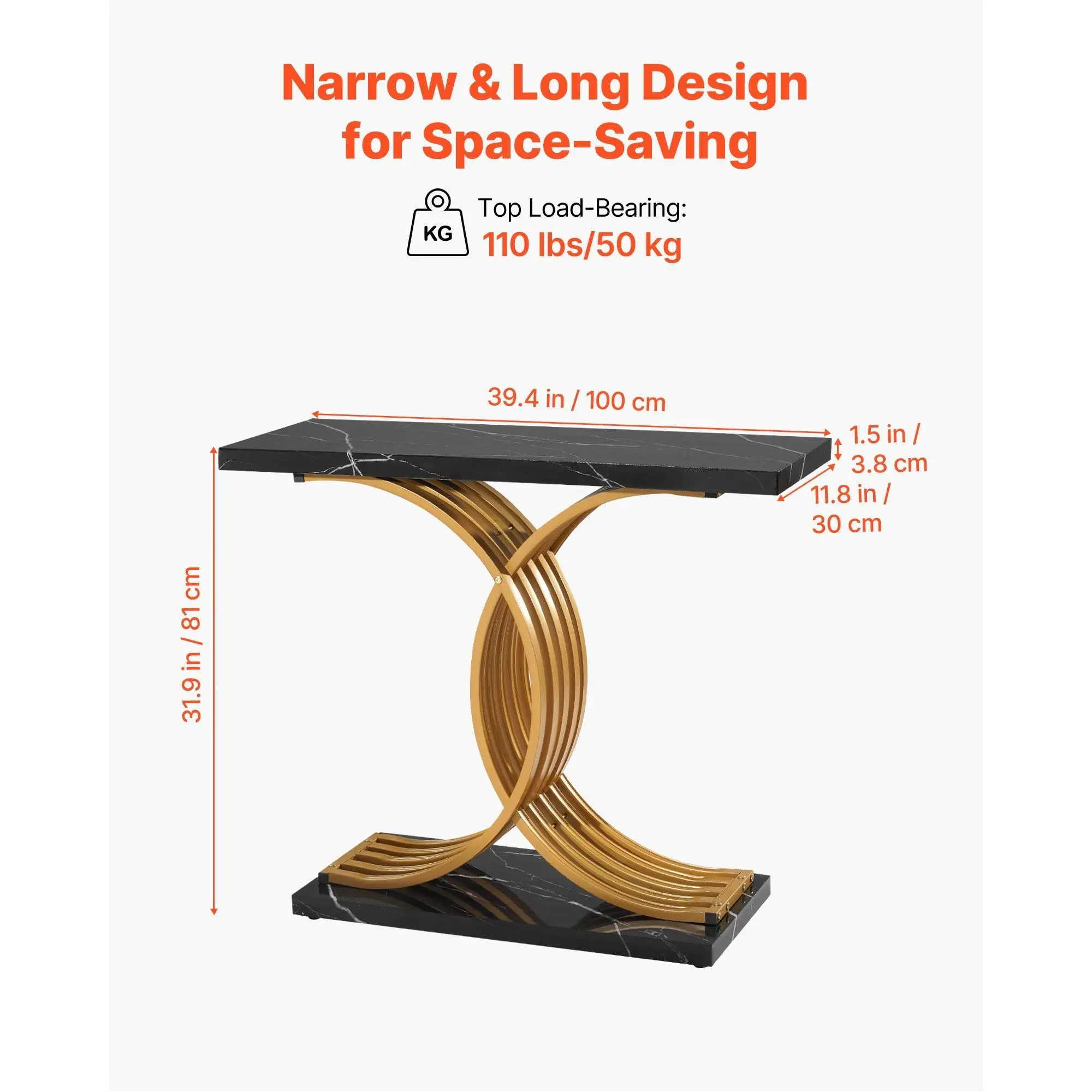Elvarenae Aurelia Contrast Console Table — product detail