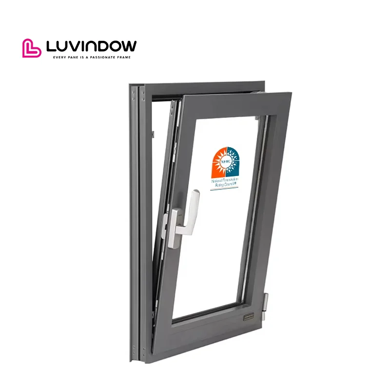 Beautiful Modern Design Arched Grills Double Glazed Glass Aluminum Corner Windows Impact Resistance Casement Window for Balcony