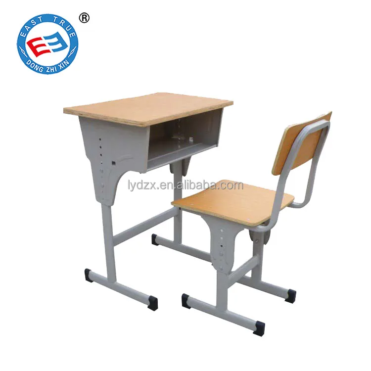 Standard Wood Child Height Adjustable School Student Desk And Chair
