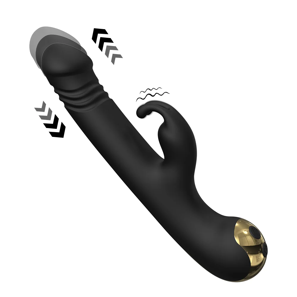 S-HANDE Powerful Rabbit Style Silicone Vibrator with Thrusting Vibration Massage Feature for Girl