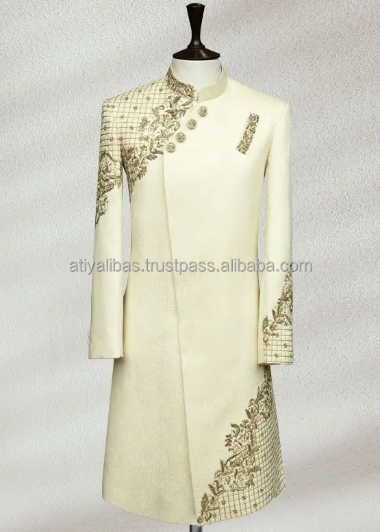 NEW LATEST STUNNING & STYLISH EMBROIDERY ON WHITE SHERWANI DRESS & ALSO MATCHING SHOE WITH DRESS for PARTY-WEAR/WEDDING @  2023