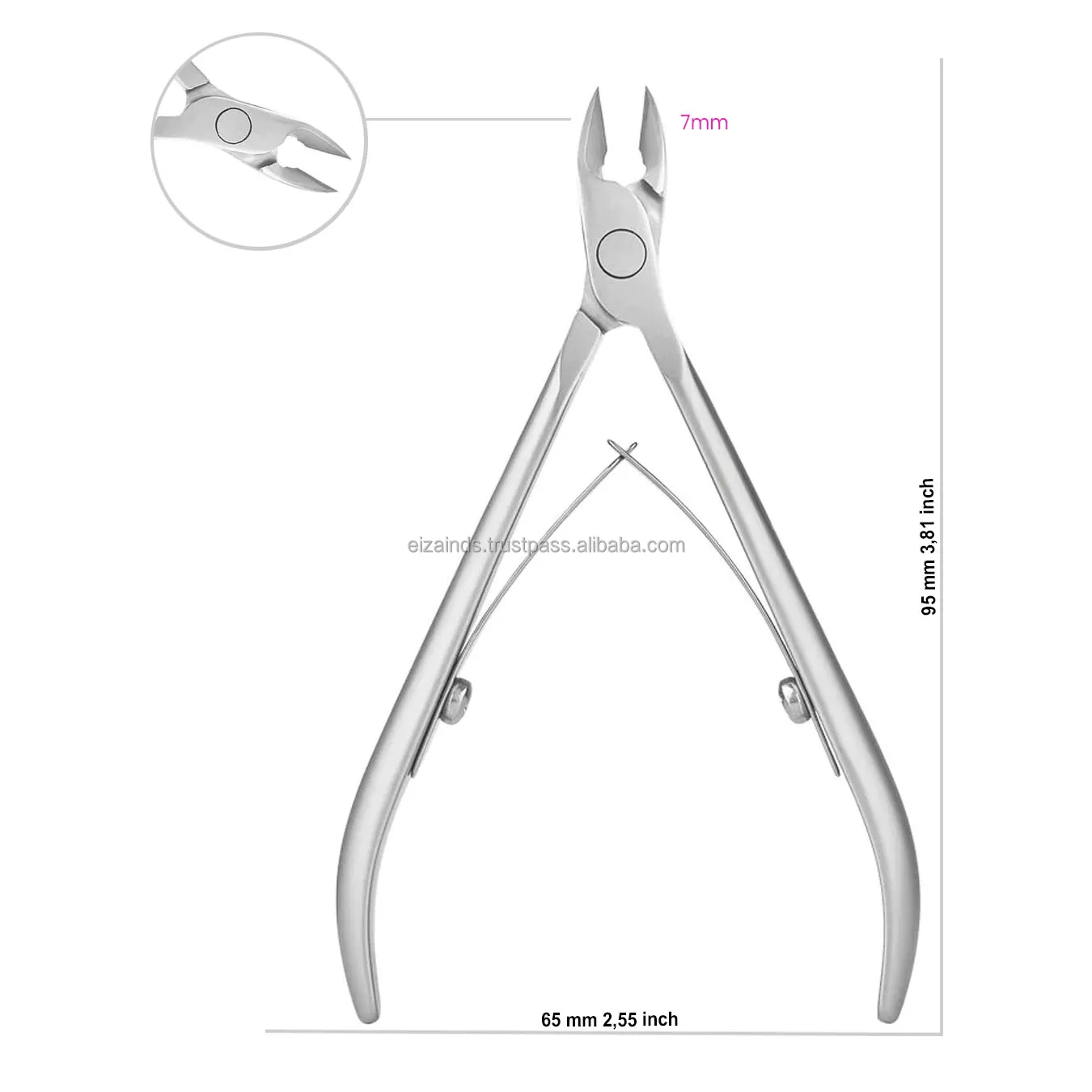 Eiza Pro Smart 10 Ns107 Professional Cuticle Nipper Full Jaw 0.27 Inch 7 Mm With Custom Logo