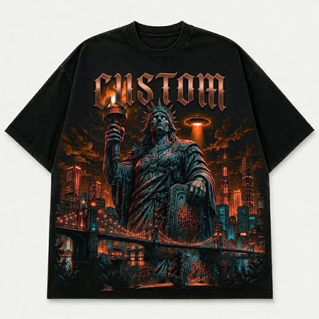 Custom Graphic Printed T Shirt Vintage Style Short Sleeves 100% Cotton Premium Quality T Shirt For Unisex Comfort Wear