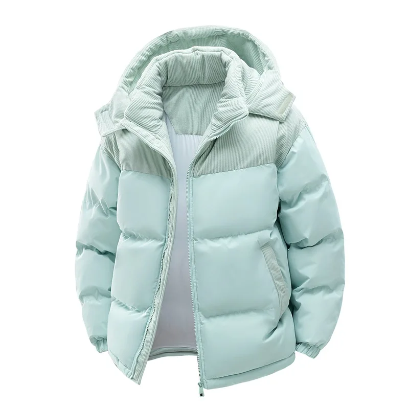 Custom Men's Winter Puffer Jacket Detachable Hood Premium High Quality Thick Warm Bubble Quilted Fashion Streetwear Jacket