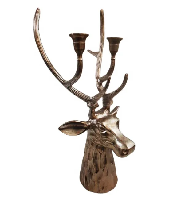 牡鹿头烛台玫瑰金 - buy stag candelabra,deer candelabra product