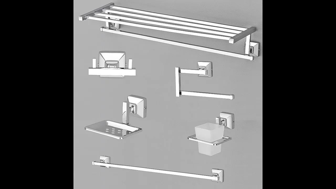 High Quality Walmart Bathroom Accessories Glass Hotel Black Set Metal
