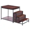 Metal: Black + Wood Panel: Brown Color