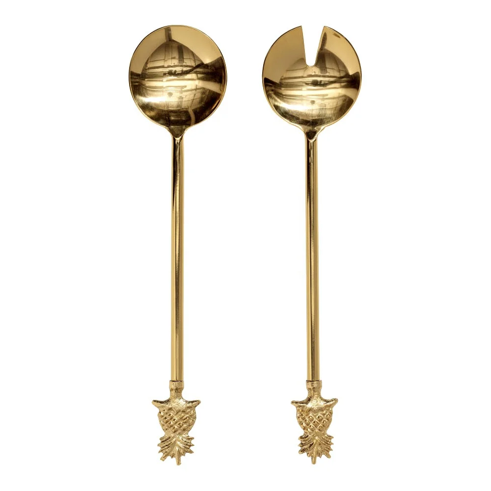 Набор серверов для салата из нержавеющей стали с бирюзовой синей эмалированной ручкой роскошные декоративные столовые приборы набор