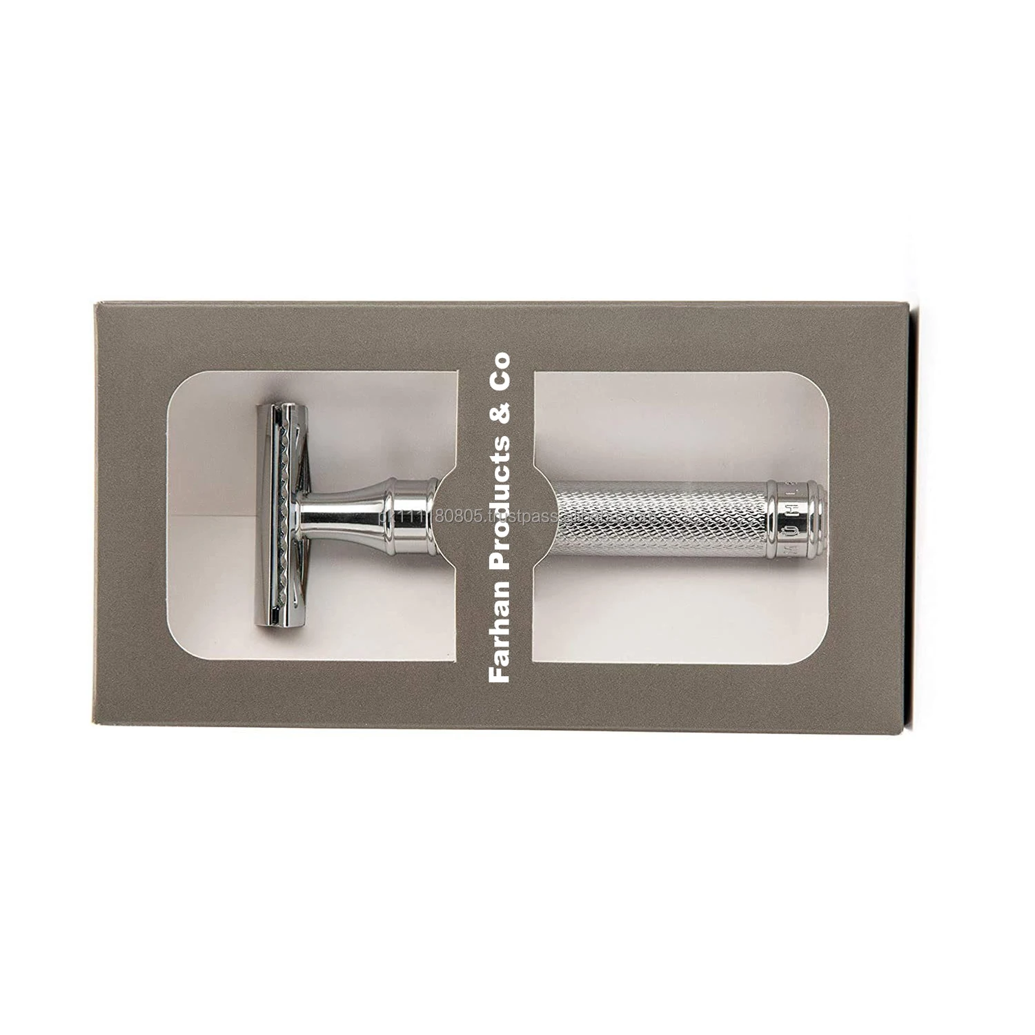 Shaivng Safety Razor With Silver Long Handle Double Edge Safety Razor