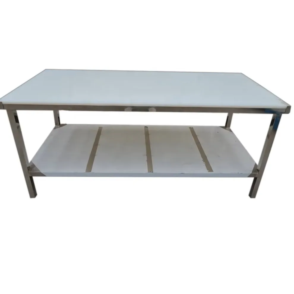 Industrial SUS304 stainless steel workbench for meat processing and slaughterhouses