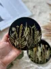Black and natural beige resin