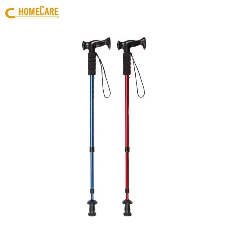 OEM Multifunctional T Handle Trekking Walking Sticks Cane Telescopic Crutch for Disabled Old Men Handicapped