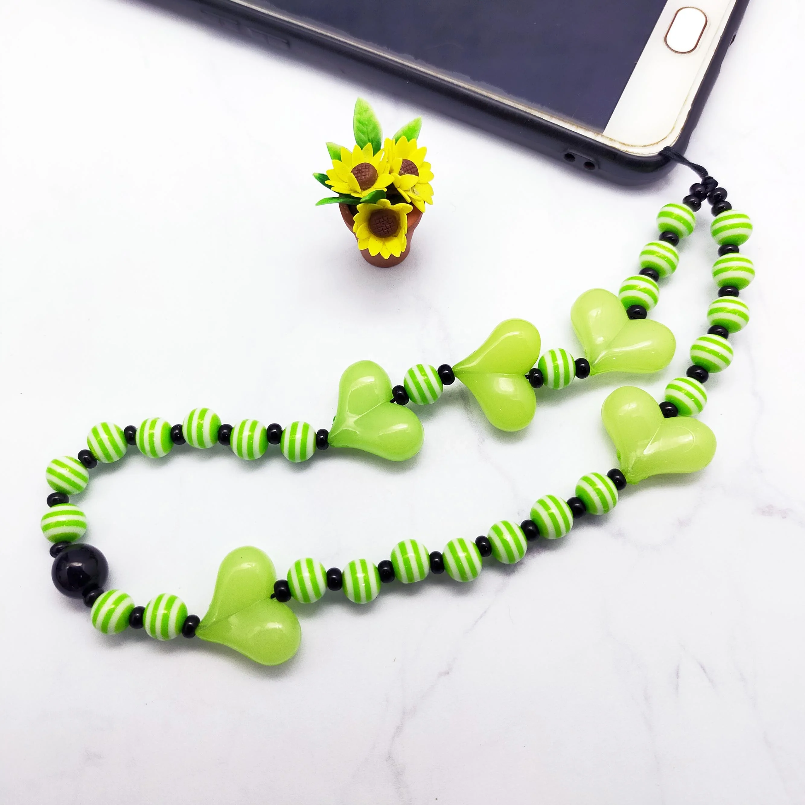 2 Charm Per Cellulare Con Perline A Farfalla E Orsetto – Catene Carine In Rosa E Blu, Regalo Perfetto!